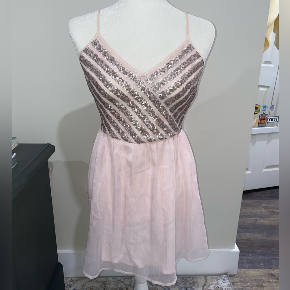 Hollister pink flowy dress
